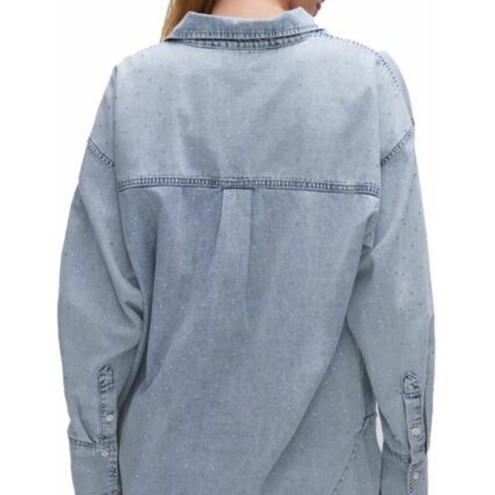 good american | denim diamond shirt | 2XL | button down | rhinestone - Picture 8 of 8